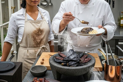 Chef francés se burló de una joven mexicana por cocinar con leña… hasta que probó su mole y no creyó