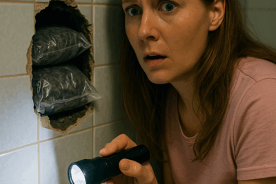 Mi esposo se encerraba en el baño cada noche durante dos horas: una noche tomé una linterna, fui a revisar, y detrás de los azulejos encontré un agujero… y dentro había bolsas extrañas…