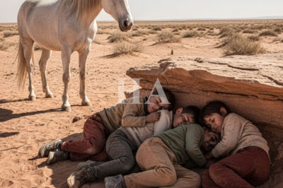 HOMBRE RICO ABANDONA A SUS 4 HIJOS ENFERMOS EN EL DESIERTO, pero el CABALLO lo vio todo y…