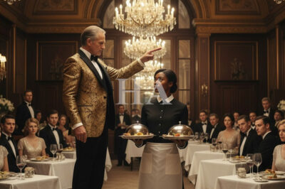 “¡Arrodíllate y límpiame los zapatos ahora mismo!”, le gritó el multimillonario a la camarera negra, pero su respuesta lo dejó atónito…