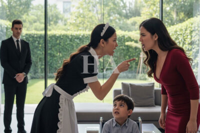 “¡NO MÁS HUMILLACIONES! La empleada se enfrenta con lágrimas y rabia a la madrastra que destruyó su vida… ¡y el millonario escucha todo!”