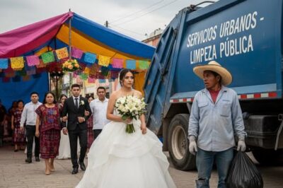 Toda la familia del novio se fue en medio de la boda al descubrir quee los padres de la novia “trabajaban recogiendo basura”. Justo en ese momento, llegó un camión de basura, del cual bajó el padre de la novia… y todos quedaron en silencio al ver lo que él traía en las manos.