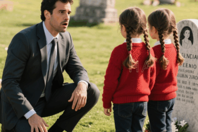 Regresó al cementerio para despedirse de su exesposa, solo para encontrar junto a su tumba a dos niñas idénticas a él que la llamaban mamá.