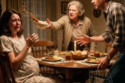 La sopa aún estaba hirviendo cuando la golpeó. Con ocho meses de embarazo, Emily se quedó paralizada mientras el líquido caliente le corría por el rostro, y su esposo permanecía a su lado en un silencio absoluto. En ese instante, comprendió que aquello no tenía nada que ver con la cena. Se trataba de cuánto dolor se espera que una mujer soporte antes de que, por fin, decida elegirse a sí misma.