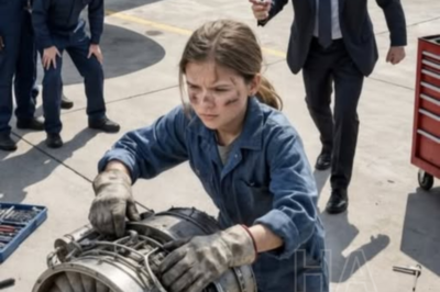 «SI ME LO PERMITE… LO ARREGLARÉ YO.» LOS INGENIEROS FALLARON POR 6 HORAS. UNA CHICA SIN TECHO ENTRÓ EN EL HANGAR — Y EL MILLONARIO DIJO: «QUE LO HAGA ELLA.» LO QUE HIZO DESPUÉS CONMOCIONÓ TODO EL HANGAR.