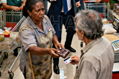 MILLONARIO DISFRAZADO LE NIEGAN LA TARJETA — ¡HASTA QUE LA LIMPIADORA NEGRA HIZO LO IMPENSABLE!