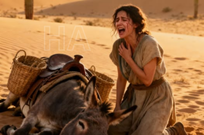 Lloró desconsolada sobre su burro muerto en medio del desierto, pero cuando vio lo que había oculto bajo la panza del animal, cayó de rodillas temblando…
