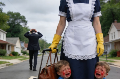 El millonario la despidió llamándola “ladrona”, sin saber que ella era el único escudo que protegía a sus hijos… Lo que gritaron los trillizos en la calle le heló la sangre y cambió su vida para siempre.